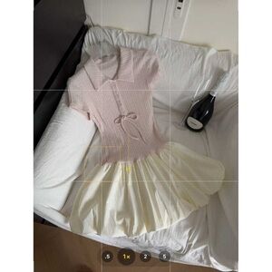 Elegant Pink and Cream Dress